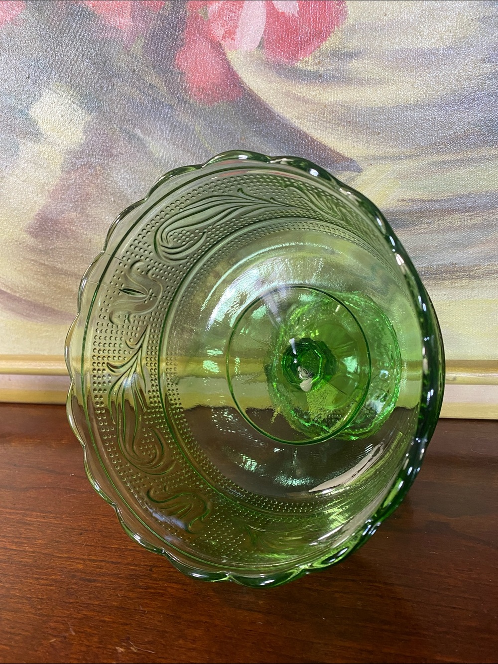 E.O. Brody Emerald Green Compote Bowl